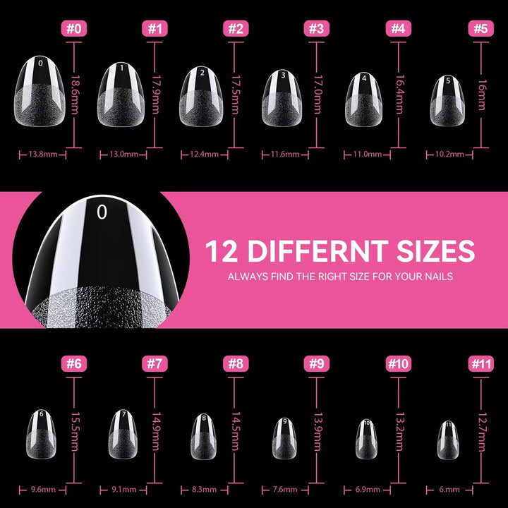504Pcs Matte Soft Gel Toe Nail Tips | Full Cover for DIY Nail Extensions