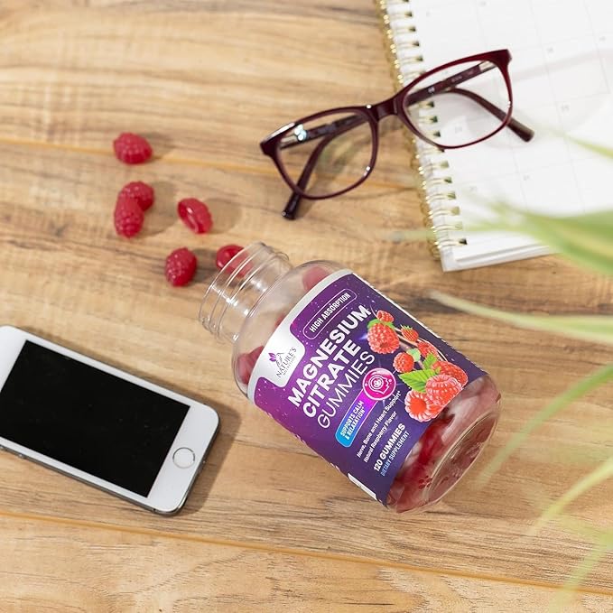 Magnesium Gummies Supplement - High Absorption Magnesium Citrate Supplement for Adults & Kids - Nature's Calm Magnesio Gummy Dietary Supplements for Bone, Muscle Health, Heart Support - 120 Gummies