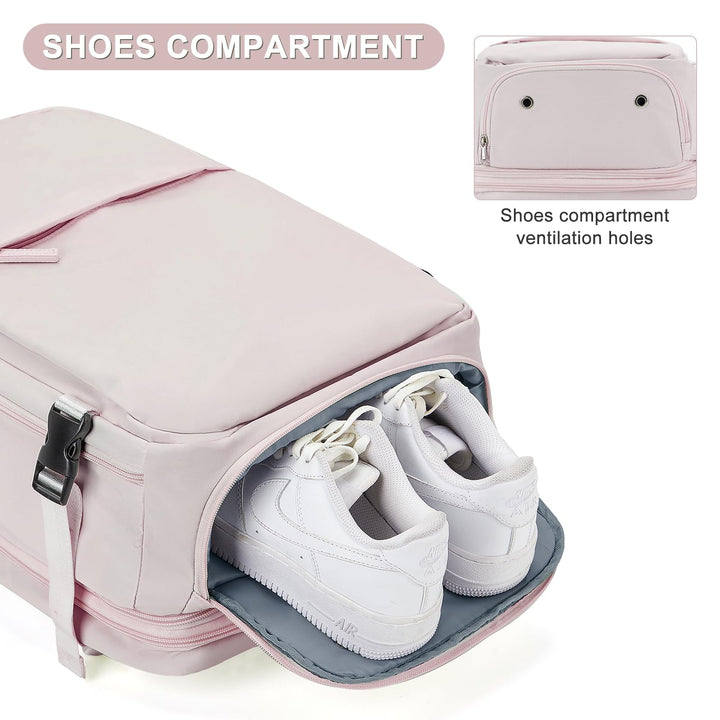 Expandable Backpack For Traveling On Airplane Carry On Backpack For Women Men Airline Approved Personal Item Bag For Airlines Gym Bag For Women Men With Shoe Compartment Waterproof Laptop Backpack