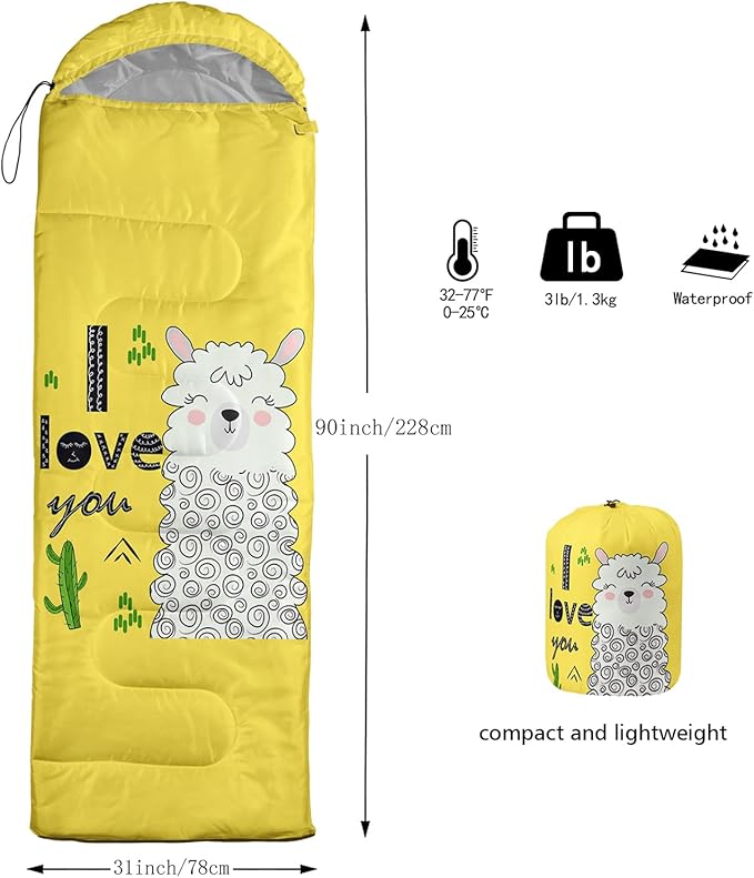 AILONEN Boys Sports Camping Sleeping Bags,Lightweight & Waterproof,3 Season Warm & Cool Weather,Black Player Basketball Sleeping Bags for Kids Adults,Travelling,Outdoors