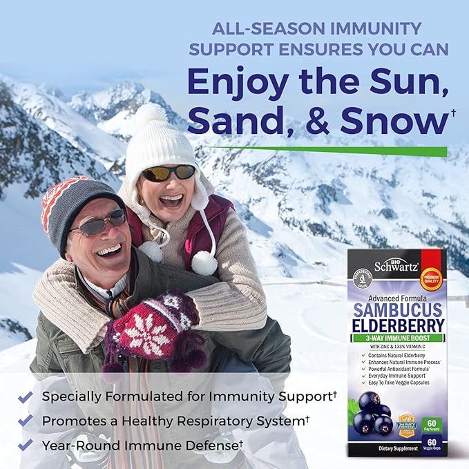 Advanced Strength Pre and Probiotics Supplement with Digestive Enzymes (2 Month Supply) Plus Elderberry with Zinc and Vitamin C for Adults Immune Support (2 Month Supply)