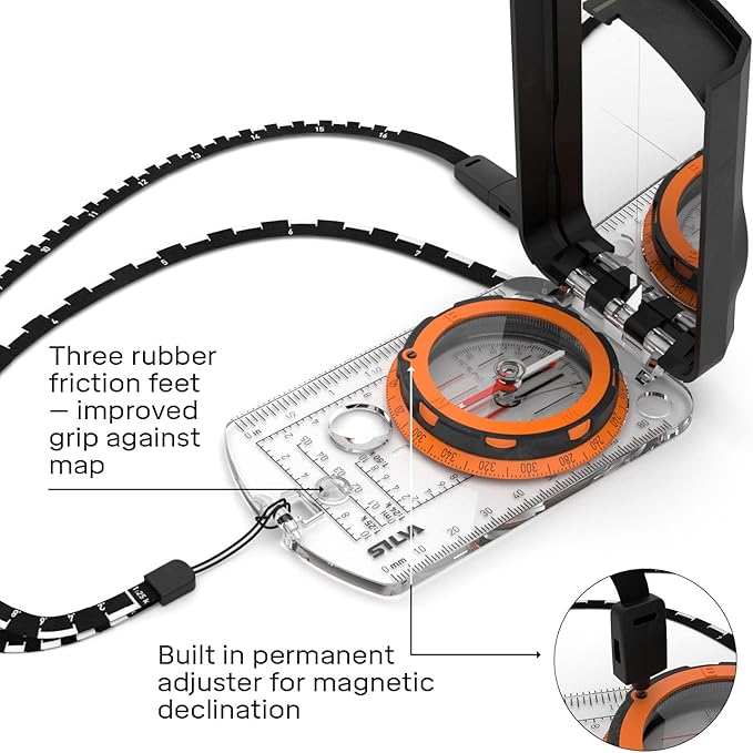 Silva Expedition S Compass | Night-Enabling Luminous Markings | Perfect for Navigation, Hiking, Trekking and Hunting