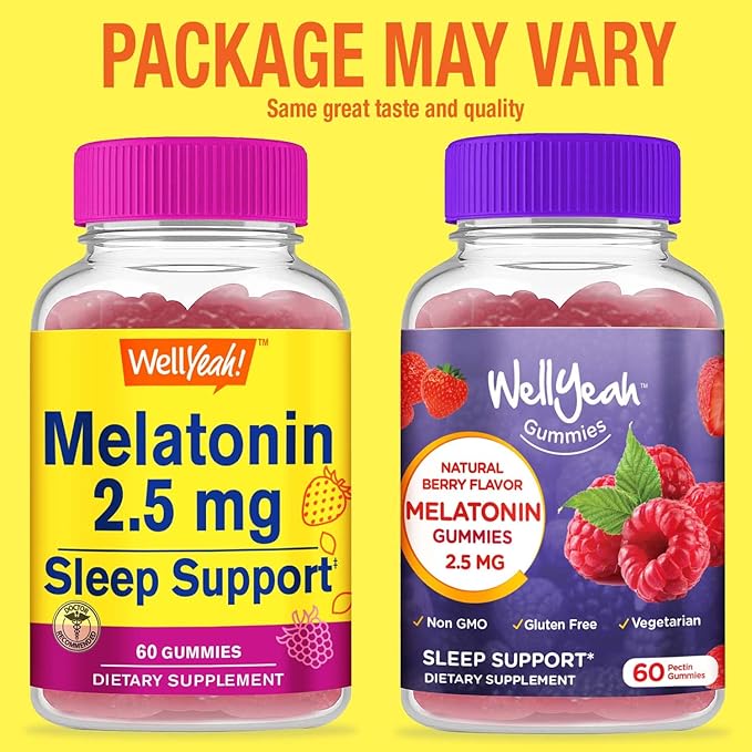 Melatonin 2.5mg + Probiotic Men 10B CFUs, Gummies Bundle - Great Tasting, Vitamin Supplement, Gluten Free, GMO Free, Chewable Gummy