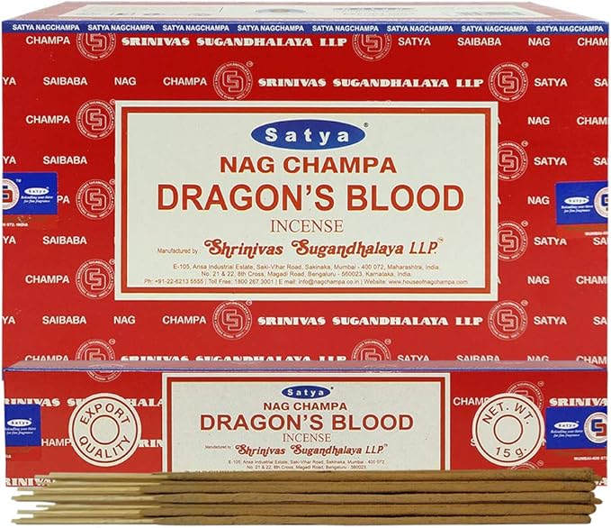 Dragon's Blood Incense Sticks and Incense Stick Holder Bundle Insence Insense Satya Incense