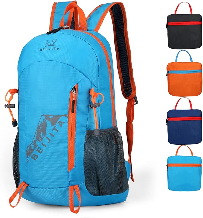 20L Lightweight Hiking Backpack, Foldable Waterproof Daypack, Packable Travel Backpack for Men & Women (Blue)