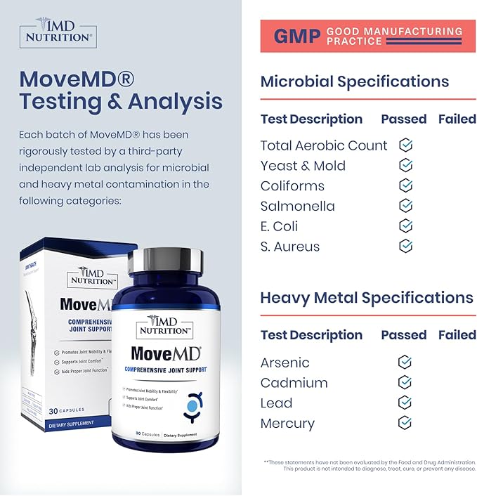 1MD Nutrition MoveMD - Health Supplement for Joint Discomfort & Support - Our Collagen Pills are Skillfully Formulated for Women & Men w/Hyaluronic Acid & Astaxanthin