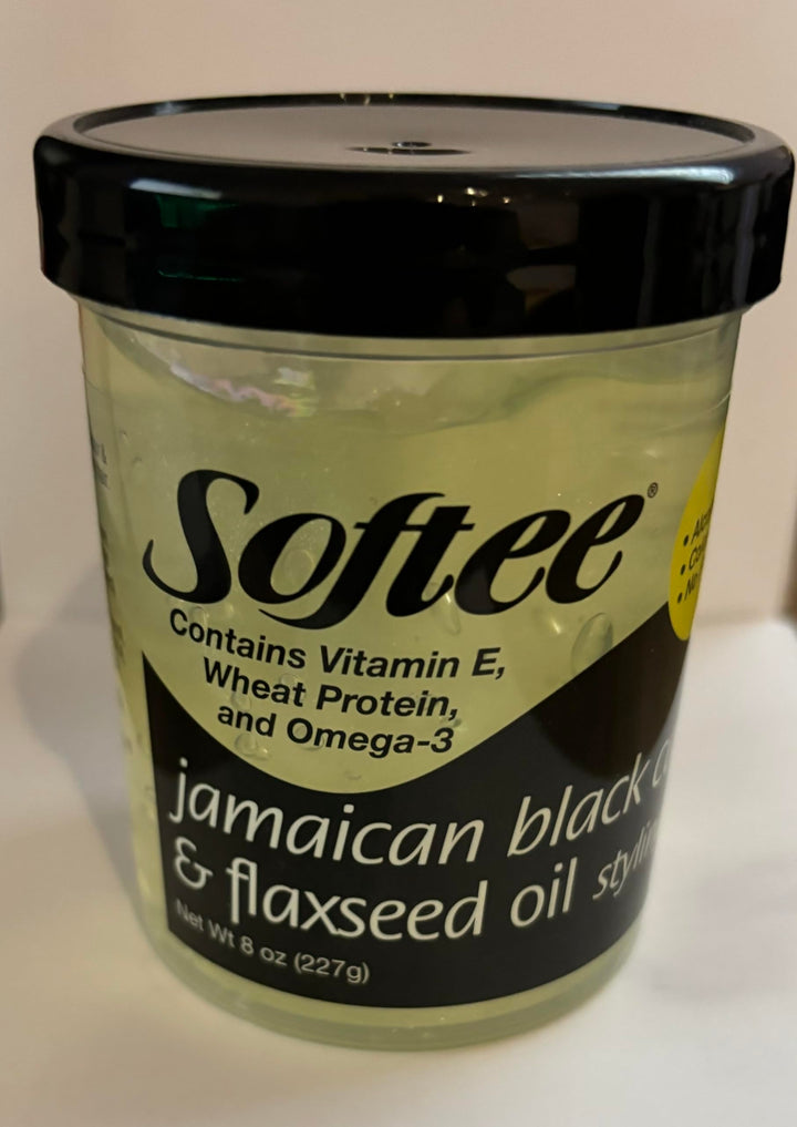 Softee jamaican black castor & flaxseed oil styling gel 8 ounce, Green, 8 Ounce