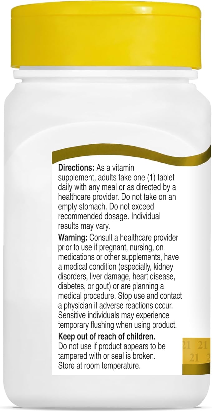 21st Century Niacin 500 mg Prolonged Release Tablets, 100 Count (27474)