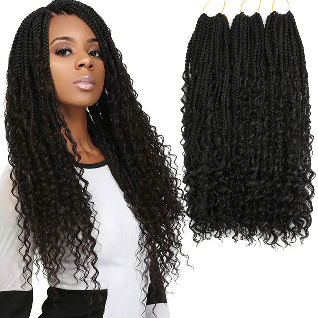 8 Packs Crochet Box Braids-20 Inch Boho Box Braids Crochet Braids Hair Bohomian Box Braid Crochet Hair Goddess Box Braids Croche