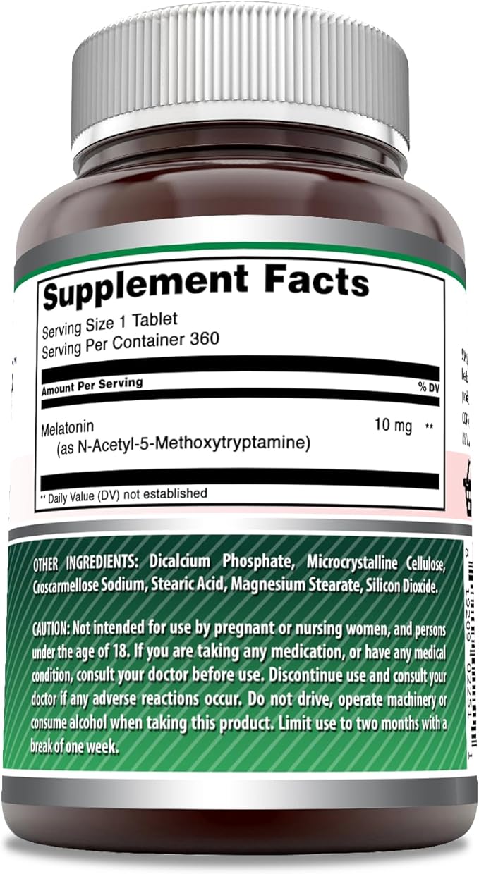 Amazing Formulas Melatonin Supplement | 10 Mg per Serving | 360 Tablets | Non-GMO | Gluten-Free | Made in USA