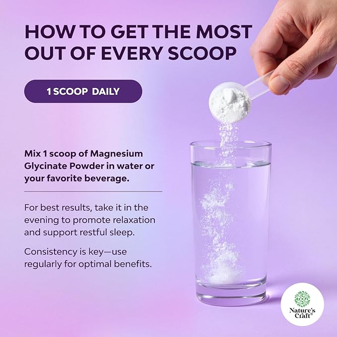 High Absorption Magnesium Glycinate Powder - Vegan Magnesium Powder for Sleep Relaxation & Regularity - Drink Mix Non-GMO Gluten Free & No Artificial Flavors (Honey Lemon) 40 Servings