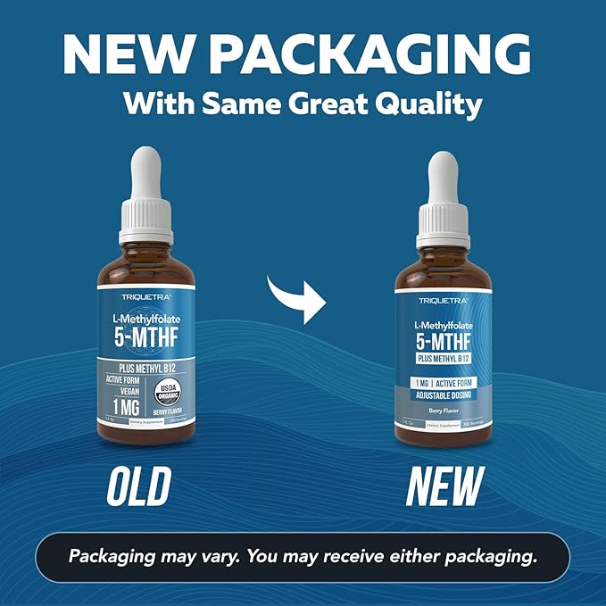Organic Methyl Folate 1000 mcg + Methyl B12 Cofactor (300 Servings) – Metabolically Active 5-MTHF Form, Organic Berry Flavor, Liquid Sublingual Form – Mood, Cognition, Methylation, Pregnancy (1oz)