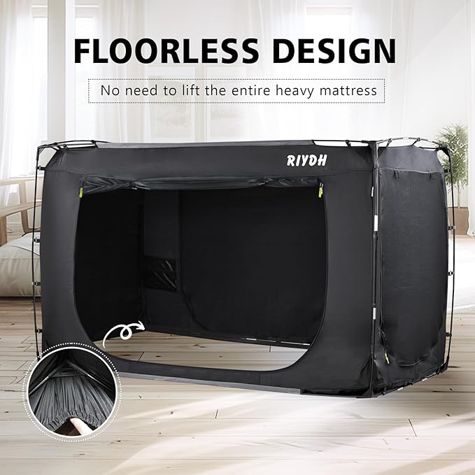 Bed Tent Bed Canopy Queen Size Tents for Adult and Kids- Original Design Portable Dream Tent Indoor Sleeping 80% Blackout with 3 Doors Breathable Big Space Tents