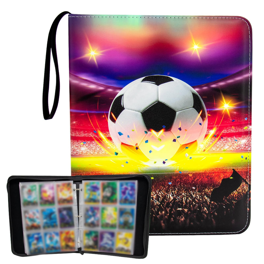 MaoKea Card Binder For Card 4-Pocket Sleeves with 440 Cards Holder,Game Collection Binder Card Holder Of Fit for TCGcard album,game card Yugioh Trading Sports Cards (9 Pocket Football 1)