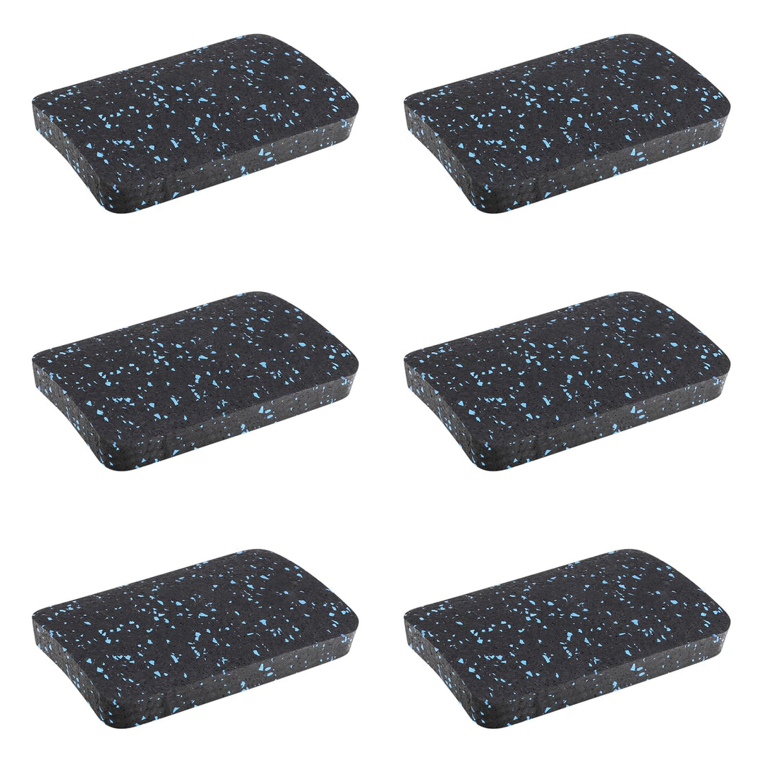 Treadmill Mat Pads, Exercise Equipment Mat with High Density Rubber for Protect Floors 4.7" x 3.2" x 0.55" (6 PCS) Black