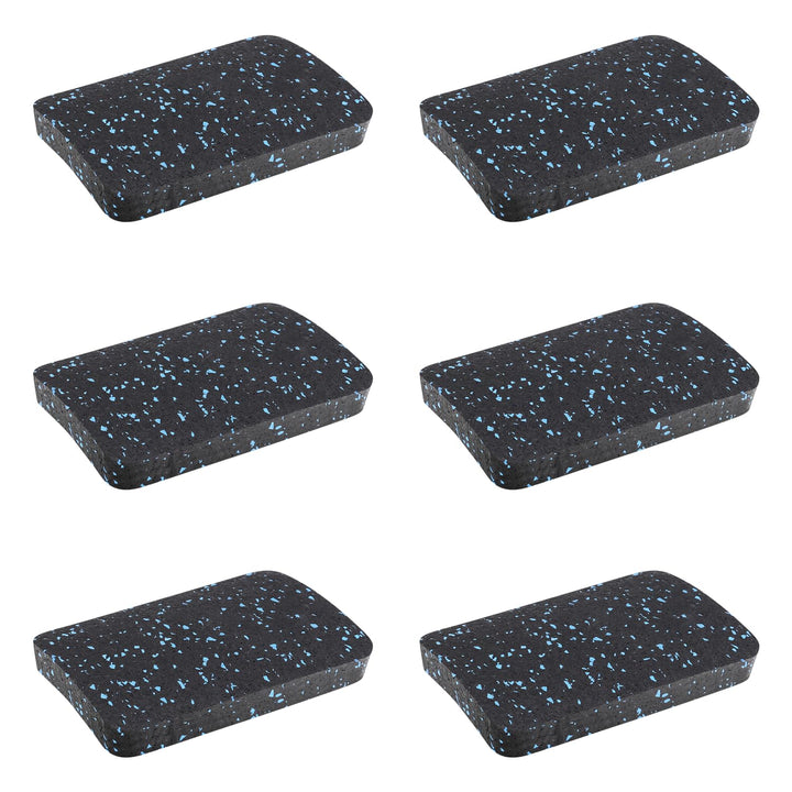 Treadmill Mat Pads, Exercise Equipment Mat with High Density Rubber for Protect Floors 4.7" x 3.2" x 0.55" (6 PCS) Black