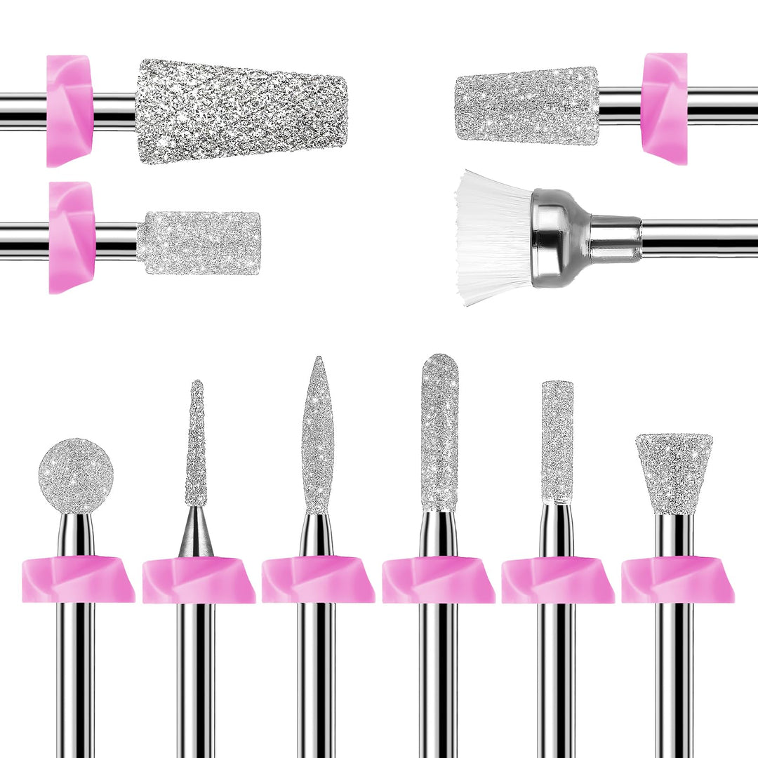 Makartt Nail Drill Bits:10Pcs Dimond Sanding Bit Sets for Nail Drill E-File,Upgraded Cuticle Cleaner Nail Bit Kit Tool Bits for Acrylic Nail Art Tools Nails Manicure Nail Prep,Nail Salon Home DIY Use