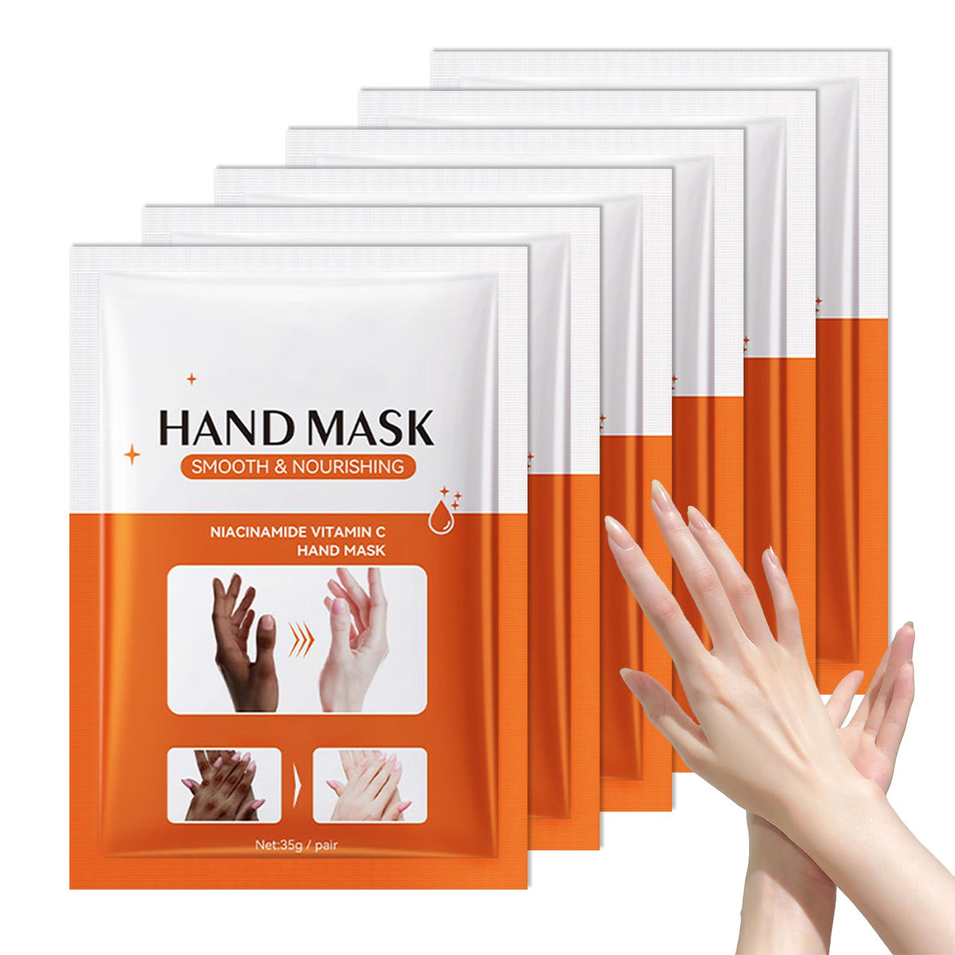 LZYLLS 6 Pairs Hand Masks Moisturizing Gloves, Hydrating Hand Mask Moisturizer Gloves Care for Dry Cracked Hands, Smooth Long Lasting Soft Firming Hand Mask Gift Set for Men Women（F