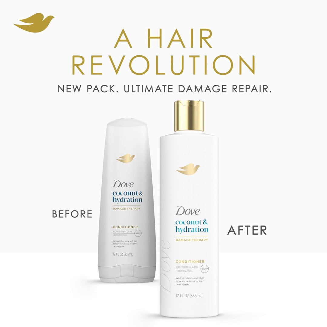 Dove Conditioner Coconut & Hydration for Dry Hair with Bio-Protein Care Technology and Coconut Oil 12 Fl Oz