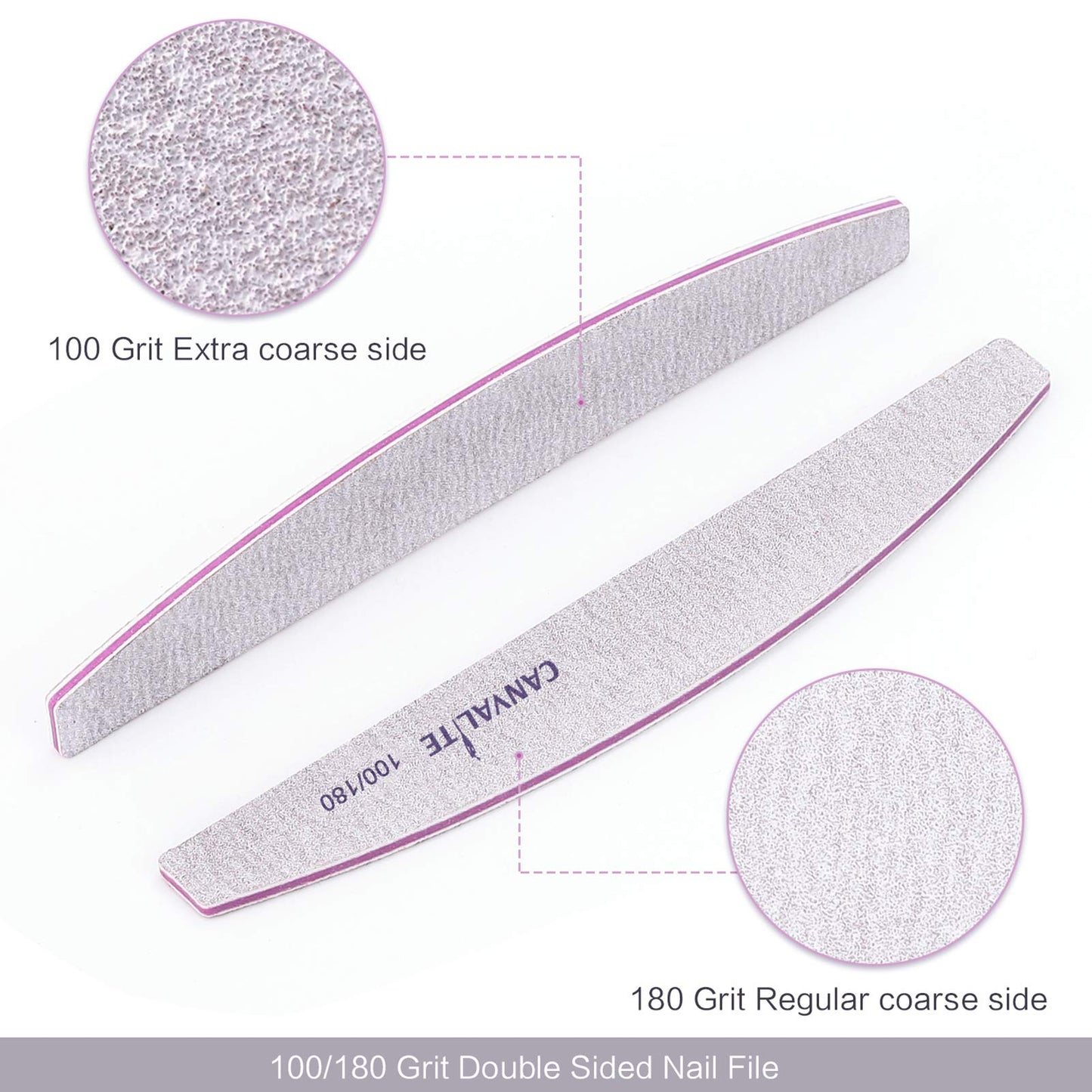 10 PCS Professional Nail Files Double Sided Emery Board(100/180 Grit) Nail Styling Tools Pet Grooming Tools for Home and Salon Use