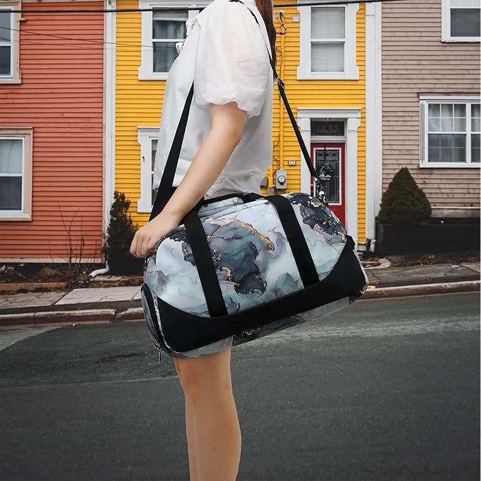 JIANYA Kids Overnight Duffle Bag Girls Boys Sport Gym Bag with Shoe Compartment & Wet Pocket, Carry On Weekender Travel Bag for Kid Girl Boy