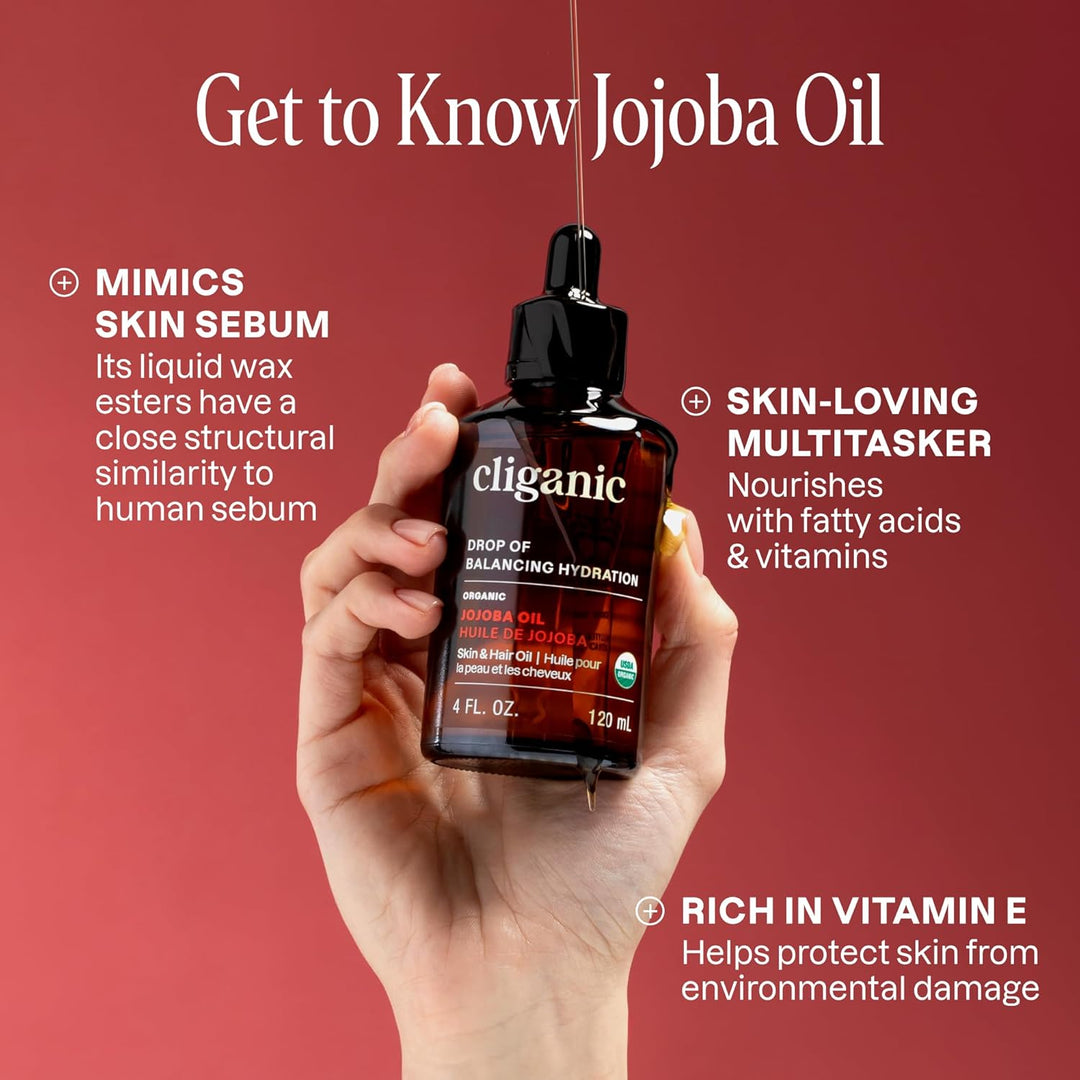 Cliganic 16 Oz Organic Jojoba Oil | 100% Pure Cold Pressed Carrier Oil