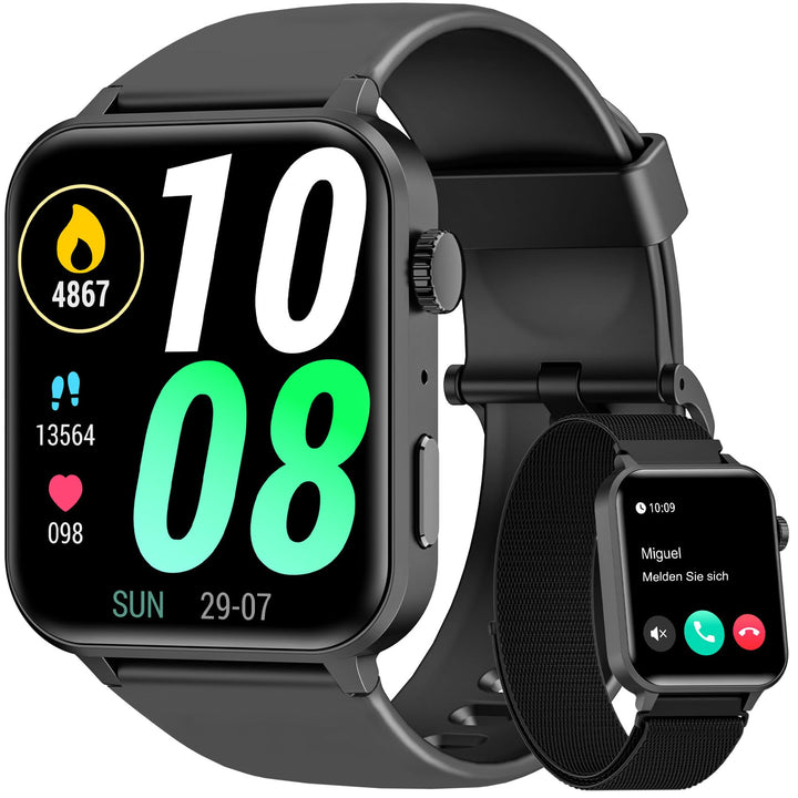 Fitness Tracker 2024 (Answer/Make Calls),Smart watch for Men Women,1.85'' Smartwatch with 24/7 Heart Rate and SpO2,SleepTracker,100+Sport,Pedometer,IP68 Waterproof Activity Trackers for Android iPhone