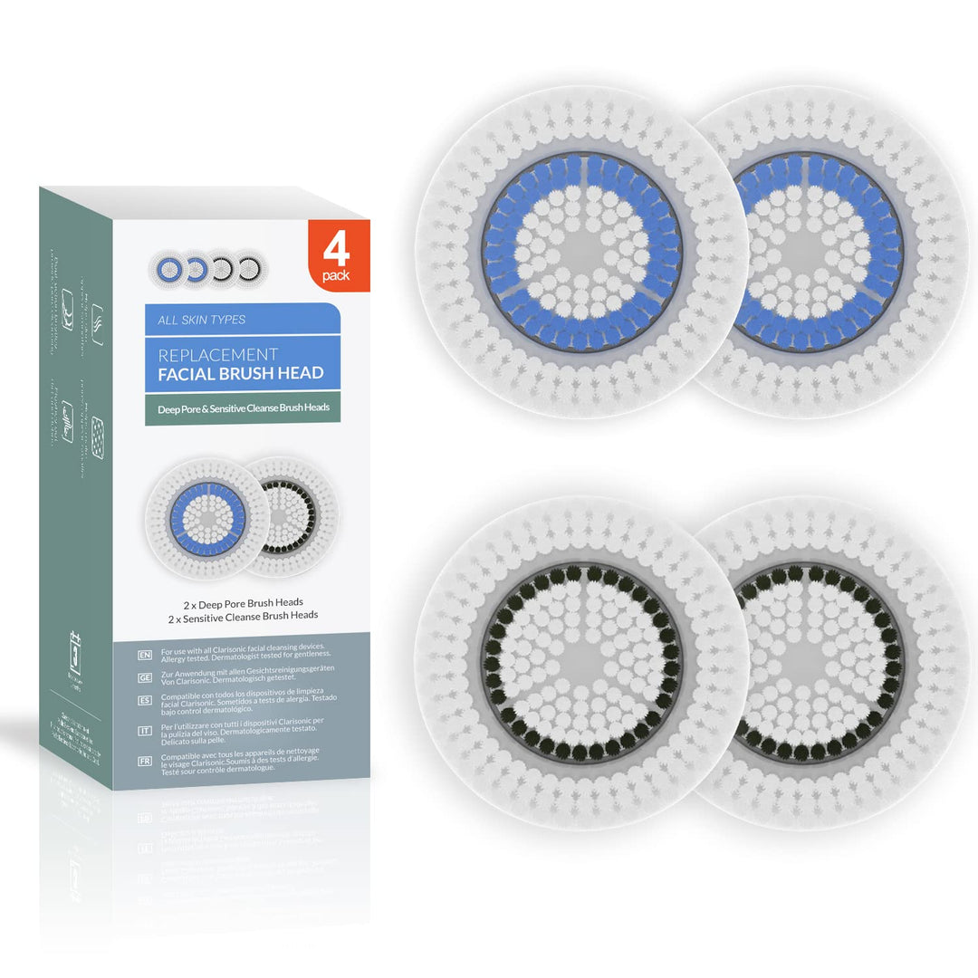 Brushmo Brush Head Replacements Compatible With Clarisonic Mia 1, Mia 2, Mia Fit, Alpha Fit, Smart Profile Uplift, 4 Pack Of Dee