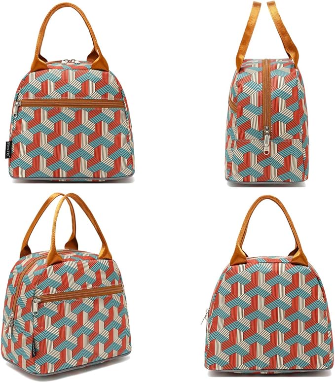 FlowFly Insulated Lunch Cooler Bag - Tote Bag Organizer for Women/Men, Red