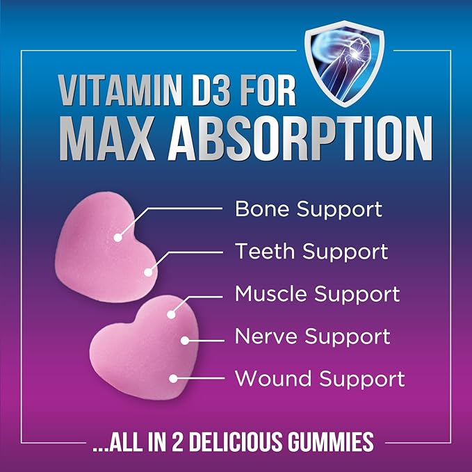 Sugar Free Calcium Gummy Bites Plus 400 IU Vitamin D3, Bone Health & Immune Support, Supports Bone Strength - Chewable Calcium Nutrition Supplement, Non-GMO, Berry Flavor Chews - 120 Gummies