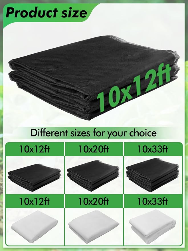 Stronger Garden Mesh Netting - 10 x 12 ft PPT Nano Bird Net Barrier, Mosquito Netting Screen for Outdoor Plants Vegetables Patios Balconies Terraces, Shading Rate 33% (Black)