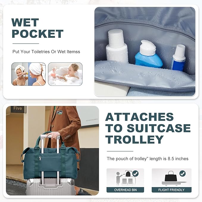 Travel Duffel Bag,Sports Tote Gym Bag,Shoulder Weekender Overnight Bag for Women