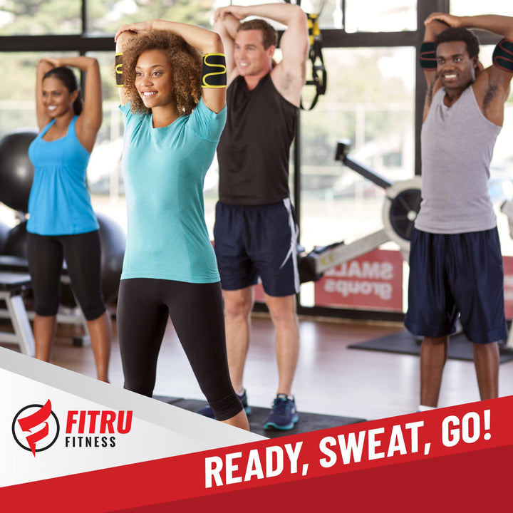 Fitru Premium Arm Trimmers for Men & Women | Sauna Arm Wraps for Flabby Arms Increasing Heat & Sweat During Exercise Yellow