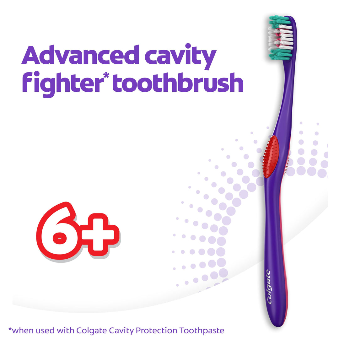 Colgate Extra Soft Kids Toothbrushes, Advanced Cavity Fighter Kids Toothbrush Pack, Extra Soft Bristles Help Remove Plaque and Stains for a Gentle Clean, for Children Ages 6 and Up, 4 Pack