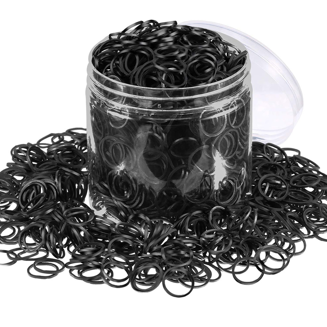 2000 Pack Mini Rubber Bands Elastic Hair Bands Soft Hair Ties With Box For Hair Braiding Hair Wedding Hairstyle(Black)