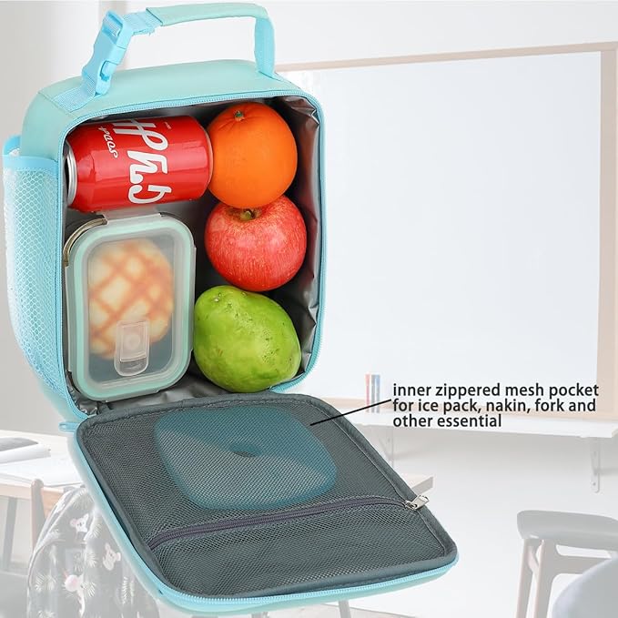 Lunch Box for Kids Boys Girls Men Women, Insulated Small Soft Cooler Lunch Bag Kit for School Work Picnic Travel - Reusable Portable lunchbox, Green