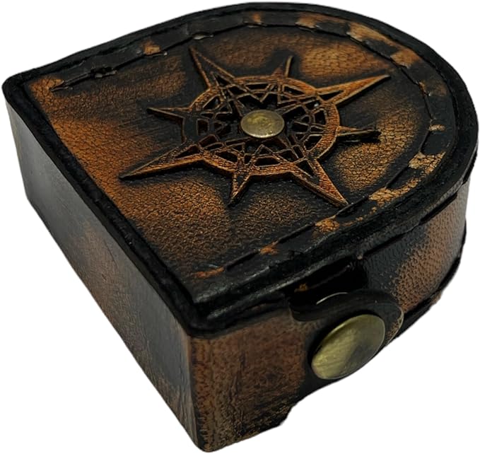 Antique Brass Compass with Detachable Chain & Carrying Case – Vintage Nautical Navigation Tool for Outdoor Hiking, Survival, and Travel – Gift for Collectors and Adventurers