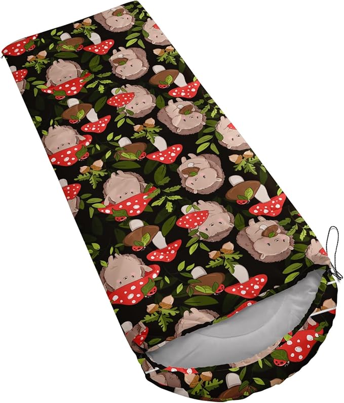 AILONEN Kids Floral Cat Camping Sleeping Bags,Lightweight & Waterproof,3 Season Warm & Cool Weather,Kawaii Kitten Sleeping Bags for Girls Adults,Travelling,Outdoors