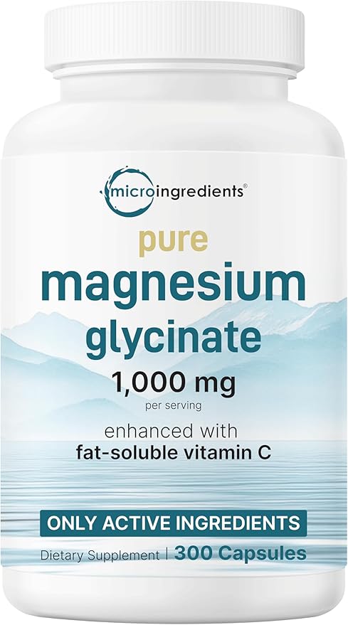 Micro Ingredients Oil of Oregano 6,000mg Softgels & Pure Magnesium Glycinate 1,000mg Capsules Bundle 2 Pack | 4X Strength Thymoquinone with Black Seed | Chelated Form for Max Absorption