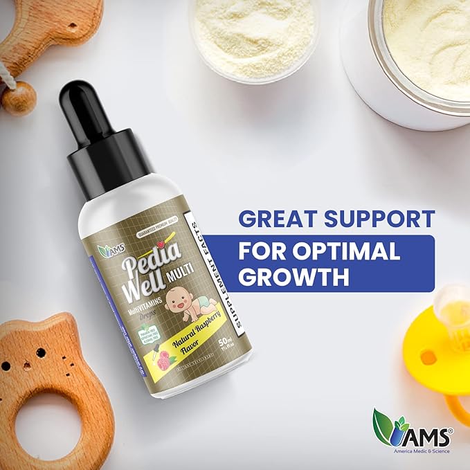America Medic & Science PediaWell Multi (50 mL) | Baby Vitamin Supplement with Vitamin C | Enhanced Immune Support for Kids | Toddler Multivitamin Drops for Boosting Physical and Mental Growth