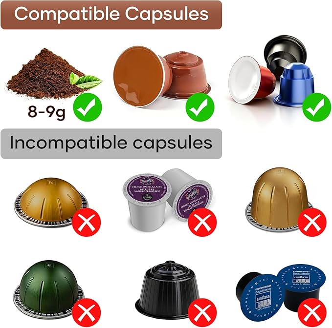 kejector Portable Coffee Maker Espresso Machine for Travel Nano Car Coffee Maker Compatible with Ground Coffee & Capsule for RV, Hiking Camping Office, Travel Espresso Maker Electric Coffee Machine