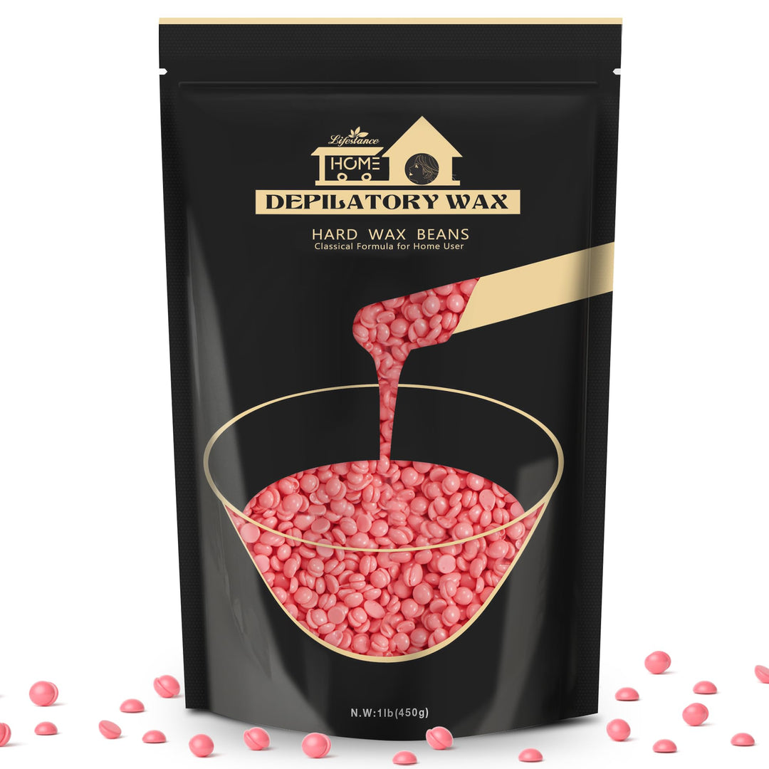 Hard Wax Beans Hair Removal Kit, Lifestance Hard Wax Kit Delilatory Wax Beads For Facial, Brazilian Bikini, Underarms, Back And