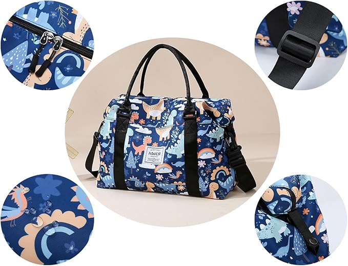 Travel Duffle Bag Weekender Overnight Bag Gym Tote Bag with Wet Pocket for Women Girls Workout Duffel Bag Water Resistant (Cute Lions)