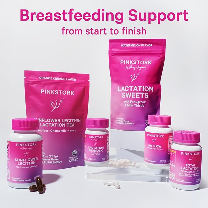 Pink Stork Pumping Moms Lactation Support for Breast Milk Supply with Goat's Rue and Moringa - 180 Capsules