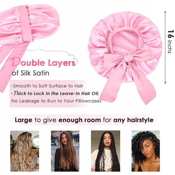 Silk Bonnet for Sleeping | Double Layer Satin Lined | Purple Hair Protection