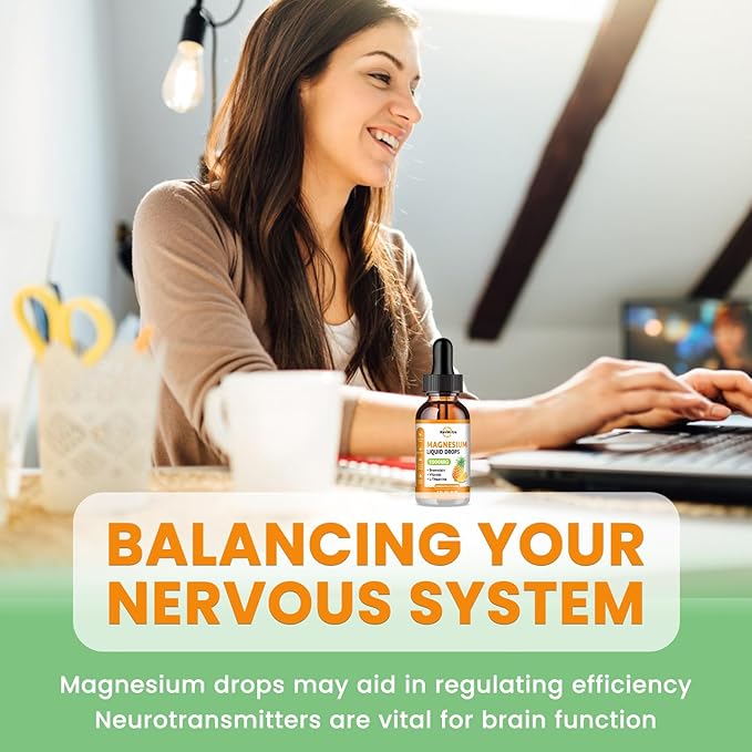 2 Pack Magnesium Glycinate Liquid Drops, 1000mg of Magnesium Glycinate, Citrate & Threonate for Sleep, Nerve, Energy, Muscle, Bone, Calm & Digestion, High Absorption, 2 Fl Oz, Pineapple Flavor