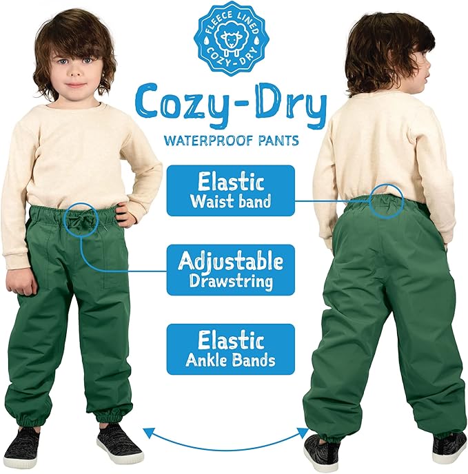 JAN & JUL Waterproof Fleece Lined Snow and Rain Pants for Toddlers and Kids