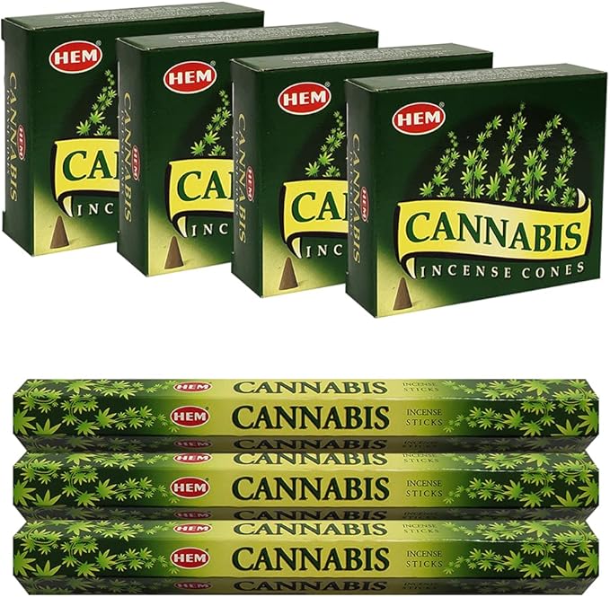 Cannabis Incense Sticks and Cone Incense Holder Variety Pack Bundle insence insense insienso