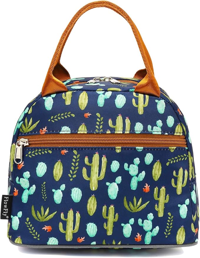 FlowFly Insulated Lunch Bag, Lunch Cooler Tote Organizer, Holder for Women/Men,Cactus
