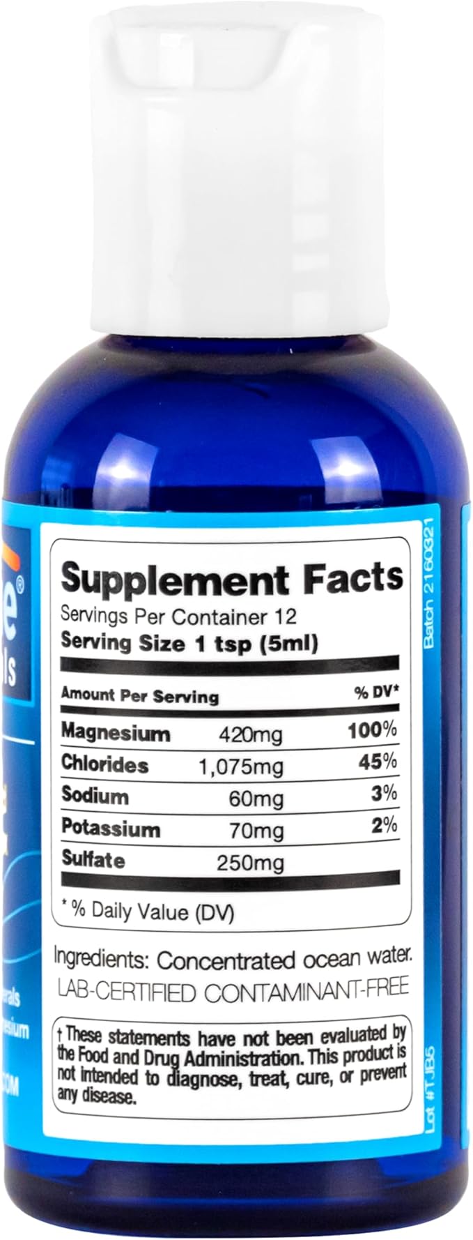 Ocean Minerals Liquid Magnesium (420mg) & 70+ Trace Minerals | Natural Remineralization for Muscle Wellness, Deep Sleep, Smooth Digestion, Heart Function | 2oz Bottle